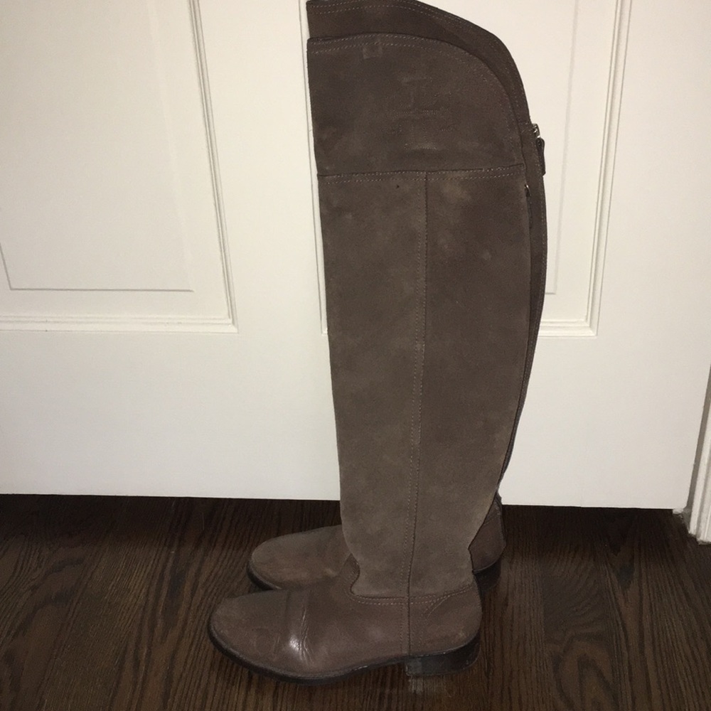 Brown Tory Burch over the knee boots